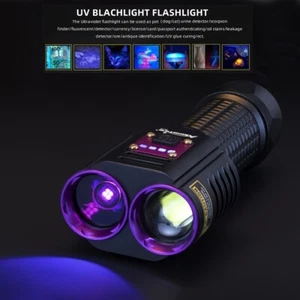 2 en 1 20W 365nm LED Iluminación Blanca y UV Detector de Dinero Linterna Antorcha - Imagen 1 de 11