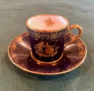 Imperial Limoges France Tasse & Untertasse - 2" Tasse und 4,25" Untertasse - Bild 1 von 4