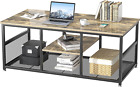 Coffee Center Table with Storage for Living Room Office Reception, Modern & Indu
