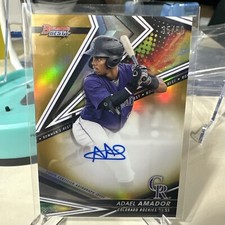 2022 Bowman’s Best Adael Amador Gold Refractor On-Card Auto /50 Rockies