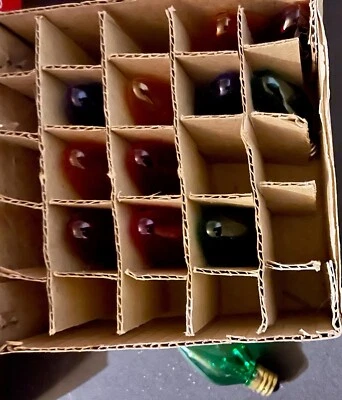 Set of 12 C9 Multicolor Replacement Christmas Light Bulbs, Transparent -UNTESTED - Image 1 of 2