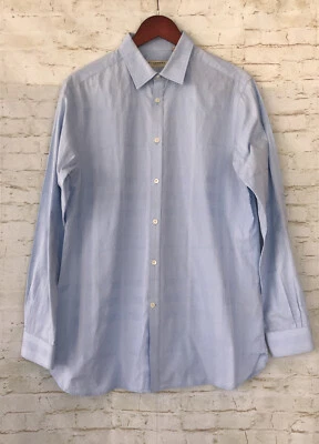 $350 BURBERRY London матлок современный крой чек платье рубашка мужская 16,5 42 средний синий - Изображение 1 из 4