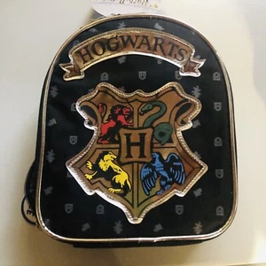 Harry Potter Hogwarts Lunch Tote Bag School Kids Zippered Black - Picture 1 of 7