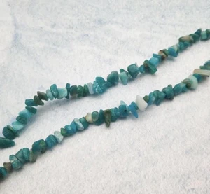 1 x Strand 80cm Long Apatite Natural Gemstone Chips Beads with Hole - Picture 1 of 2