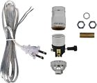Make a Lamp or Repair Kit - All Essential Hardware, 3 Way Socket - Silver