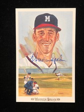 WARREN SPAHN SIGNED POSTCARD PEREZ-STEELE CELEBRATION SET 1989, MINT