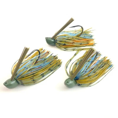 BIG RIVER BAITS 3 Hand-Tied, 1/2-oz. Sunfish Recessed Flat-Eye Flipping Jigs