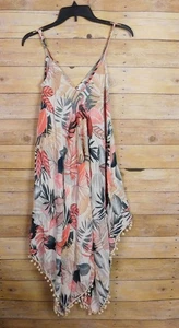 Vestido Pañuelo Goa Beachwear by Japna Mediano Pom Pom Rosa Negro Floral - Imagen 1 de 6