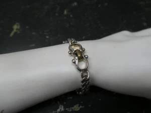 Pulsera de cadena de eslabones de herradura 925 de plata de ley TAXCO MÉXICO 43 g vintage - Imagen 1 de 7