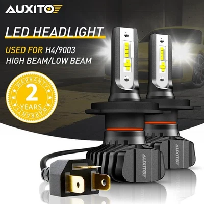AUXITO 2X H4 9003 100W LED Faro Vigas Altas/Bajas 6000K BLANCO Bombillas 10000LM B7 Foto 1 de 4