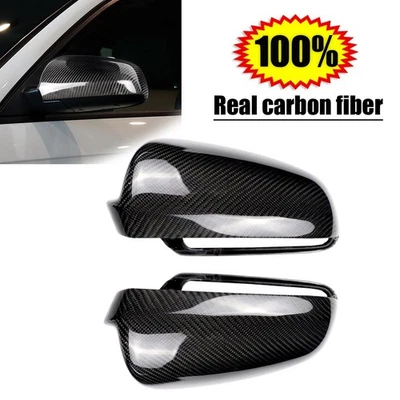Tapa de repuesto para cubierta de espejo retrovisor lateral de coche para Audi B7 A3 A4 A6 S4 2004-2008 fibra de carbono Foto 1 de 4