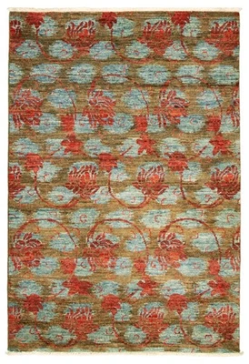 4'2" x 5'10" Hand Knotted Area Rug Traditional Oriental Wool Carpet - Image 1 of 4