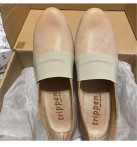 Trippen Women's Slip-On Shoes 24.5cm Beige Leather Stylish Comfort Pre-owned - Picture 1 of 8