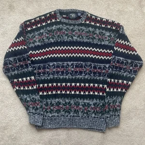 Suéter Britches Para Hombres XL Fair Isle Gris Multicolor Tejido De Colección Grueso Cabincore - Imagen 1 de 6