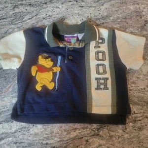 Camicia vintage anni 90 Winnie the Pooh in feltro 100 acri legno 12 mesi - Foto 1 di 4