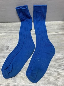 Vintage Girl Scout Socks Womens Medium Cable Knit Uniform Hosiery 70s 80s Rare - Picture 1 of 5