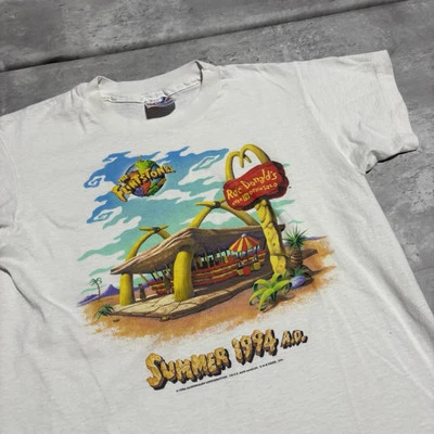 Camisa De Colección McDonalds Picapiedra Juvenil Mediana Blanca Promo Hanes DEFECTOS* Foto 1 de 4