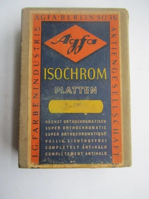 Винтажные плоские стеклянные пластины AGFA ISOCHROM 6,5 x 9 см новые из старых запасов запечатанные - Изображение 1 из 3