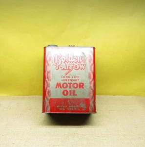VINTAGE GOLDEN ARROW MOTOR OIL 2 GAL LUBRICANT CAN HI TEST PRODUCTS NEW YORK - Picture 1 of 10
