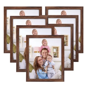 8x10 Picture Frame Brown Set of 7 Rustic Walnut-Color Photo Frames 8 by 10 fo... - Picture 1 of 8
