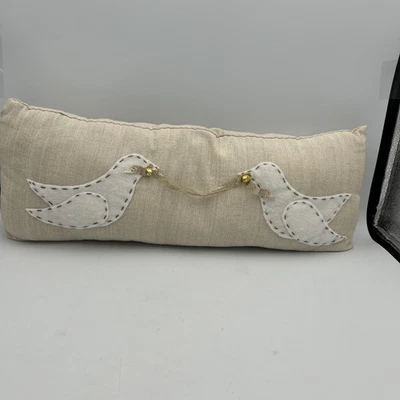 Christmas Doves Of Peace Decorative Accent Pillow Handmade One Of A Kind! EUC! - Image 1 of 4