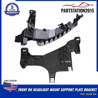 Soporte de placa de soporte de montaje de faro delantero derecho 2 piezas para Audi A4 Allroad S4 Foto 1 de 4