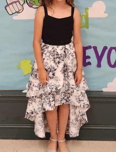 Bonnie Jean Girls Size 10 Dress Black Special Occasion Layered Wedding Holiday - Picture 1 of 16