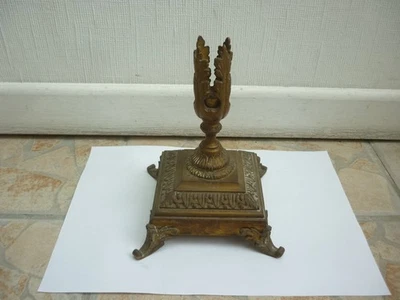 Ancien support , socle en bronze , piètement de vase cornet XIX ème Napoléon III - Photo 1/4