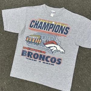 Vintage Denver Broncos T-Shirt 90s Super Bowl XXXIII Champs Back 2 Back MINT Boxy L - Bild 1 von 6