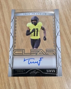 2022 Leaf Trinity Clear Autographs #CATF1 Troy Franklin #/99 Auto - Bild 1 von 2