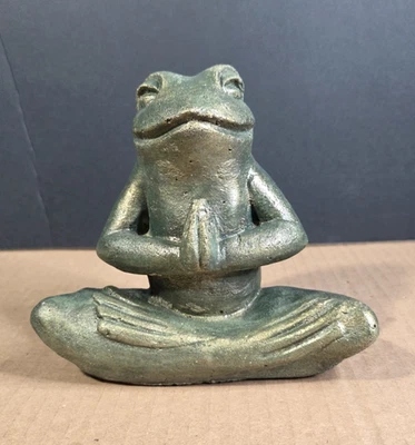 Meditating Frog Concerte Green & Bronze Finish 6" Tall - Image 1 of 4