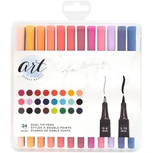 American Crafts 356053 AMC Art Supply Basics Collezione Penne Doppia Punta 24pz - Foto 1 di 14