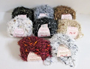 2 Skeins Moda-Dea Flip Yarn - See Colorways 100g Polyester Eyelash - Picture 1 of 28