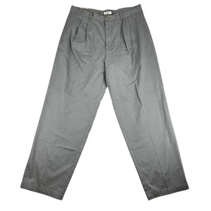 Vtg 1990's BUGLE BOY Authentics Pants Mens 38x32 Gray Pleated Front Cotton New - Picture 1 of 11