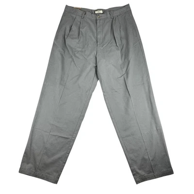 Vtg 1990's BUGLE BOY Authentics Pants Mens 38x32 Gray Pleated Front Cotton New - Image 1 of 4