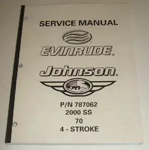 Johnson 2000 70 hp Service Manual 4 Stroke Outboard 70hp Evinrude Repair Shop - Foto 1 di 5
