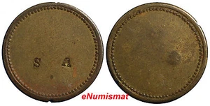 Costa Rica Token  Bronze Countermark " S  A " 20mm  Ex.Jerry F.Schimmel (6234) - Picture 1 of 3