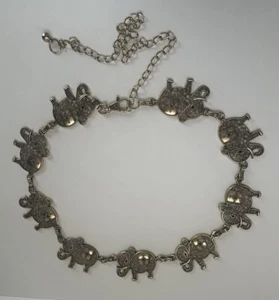 Vintage goldfarbene Metallkette Mode Gürtel Elefant Glück klobige Glieder verstellbar - Bild 1 von 4