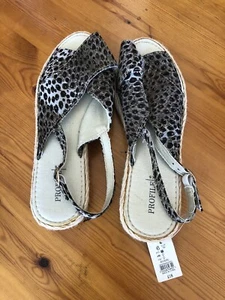 BNWT BHS Profile Animal Print Slingback Espadrille Sandals Size UK6 - Picture 1 of 12