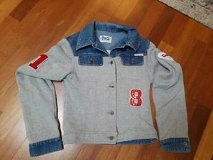 DOLCE & GABBANA Junior 12 / XS Varsity College Jacket DG Logo Gray Navy - Picture 1 of 12