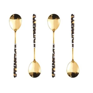 Stainless Steel Soup SpoonKorean Dessert SpoonSpotted Mixed Color Spoon for H... - Picture 1 of 5