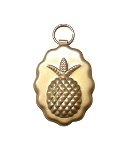 Miniature Mold Pineapple Copper Color Tin Lined 2” L Hanging 1½" W ¾" H - Picture 1 of 12