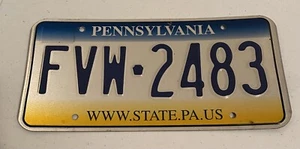 PENNSYLVANIA Authentic License Plate WWW.STATE.PA.US PLATE # FVW-2483 - Picture 1 of 2