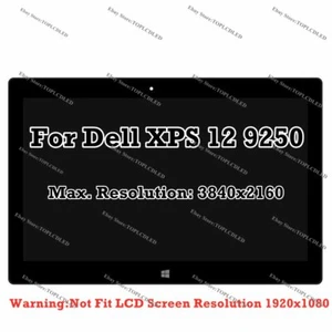 12.5" For Dell XPS 12 9250 UHD 4K LCD Display Touch Screen Digitizer Assembly - Picture 1 of 3