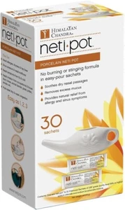 Neti Pot Himalayan Chandra Porcelain Neti Pot with 30 Sachets 1 Kit NEW - Picture 1 of 1