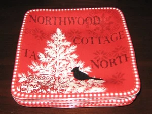 222 Fifth NORTHWOOD COTTAGE Accent Plate Set of 4 - Picture 1 of 3