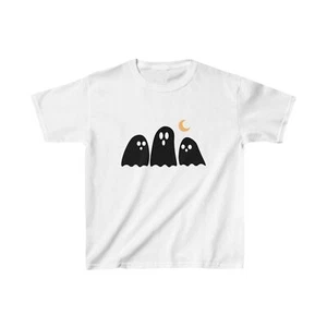 Kids Cotton T Shirt Unisex Halloween Ghosts - Picture 1 of 2
