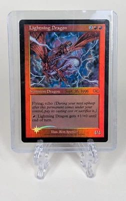 MTG Foil Lightning Dragon | MP | Urza’s Saga Prerelease Promo | Magic - Image 1 of 4