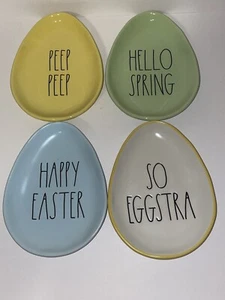 Rae Dunn Artisan Collection 4 Piece Easter Dish. “Peep Peep, Happy Easter New - Picture 1 of 2