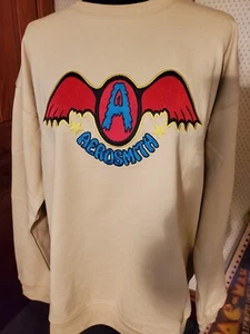 SUDADERA AEROSMITH SWEET EMOTION BANDA DE MÚSICA ROCK LOGOTIPO BORDADO CUELLO REDONDO XL - Imagen 1 de 7